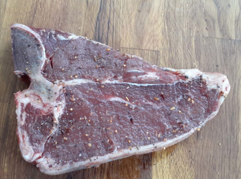 Steak on cutting board